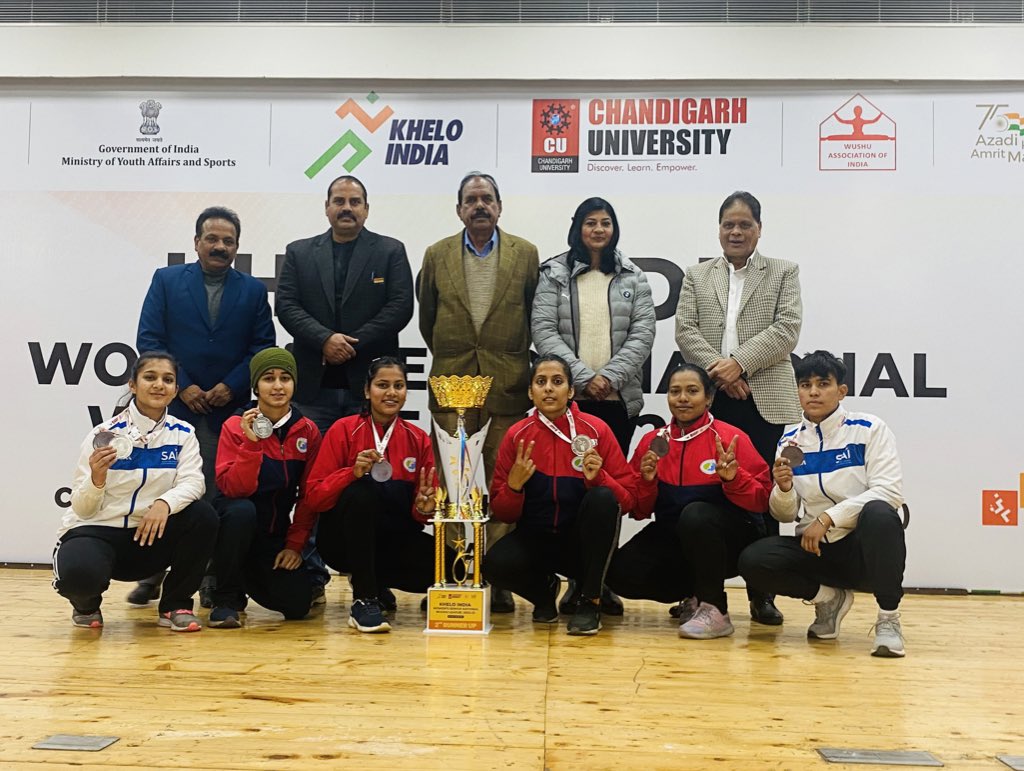 wushumpofficial's tweet photo. 3rd place in all over india in khelo india women's senior national wushu league at Chandigarh University from 23-27 jan 23 @KheloindiaMP @yashodhararaje @MP_DSYW @MP_MyGov @Priyanka_kewat1 @Media_SAI https://t.co/6DDEfc2sh8