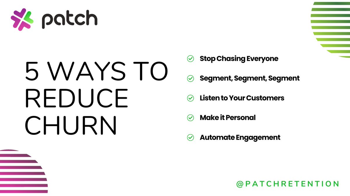 PatchRetention's tweet image. Data, specifically customer data is the key to decreasing customer churn rates. We put together the top 5 ways you can use your customer data!
patchretention.com/blog/5-ways-yo… 
#patch #patchretention #churn #churnrate #retention #retentionstrategies #retentionmarketing #customerretention