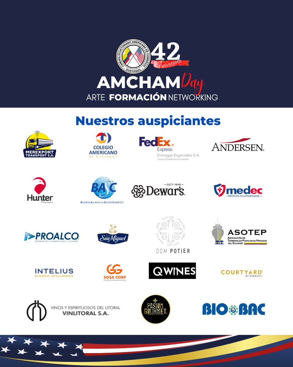 amchamgye's tweet photo. #amchamday se realizará el próximo 31 de enero.
👏👏Gracias a nuestros auspiciantes que hacen posible este gran día.

Para inscribirte da click: 🔗https://t.co/I3HkTilASZ

¡Esperamos verte! 🤗

@ChairAmchamGYE @josepileggi @AlexiaAlcivar @edithvillavic https://t.co/Xvfq09gZSv