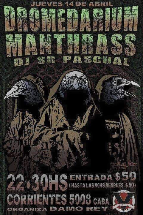 Manthrass's tweet image. Somos fans del arte y el diseño. Este póster, pertenece a Martín Alejandro Pepino, fecha de abril del 2016 a la que fuimos invitados con MANTHRASS, junto a los DROMEDARIUM de Alejandro Taranto. Un gran show lleno de amigos en el glorioso #ClubVBar

#Manthrass #Dromedarium
