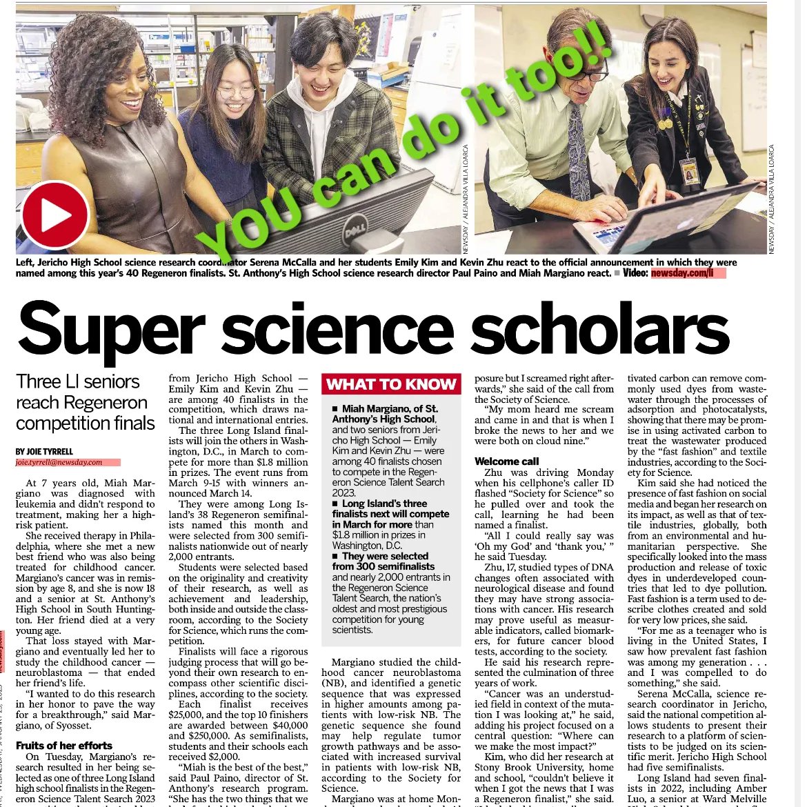 Congratulations to the Regeneron STS finalists! These talented students have demonstrated exceptional creativity and critical thinking skills in the fields STEM. We are proud to see the next generation of leaders and innovators in STEM. #RegeneronSTS #STEM #FutureLeaders