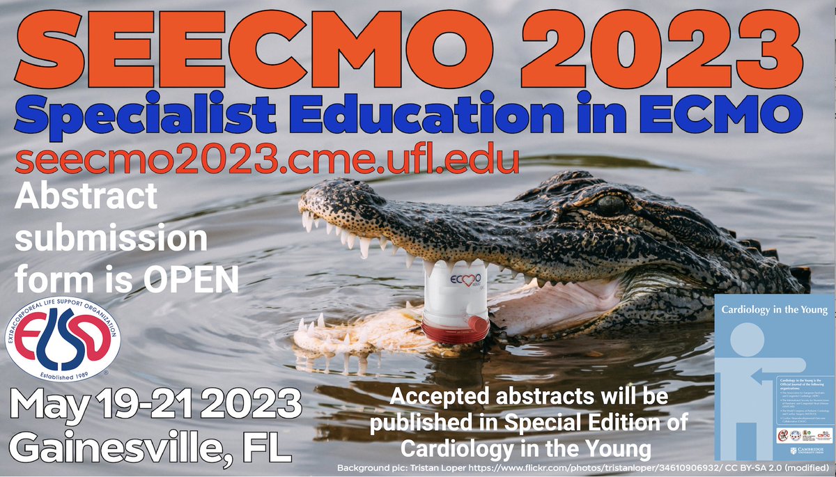 #SEECMO2023 open for poster abstract submission! <a href="/FOAMecmo/">M Velia Antonini</a> <a href="/ELSOOrg/">ELSO</a> #ecmo <a href="/UFSurgery/">UF Surgery</a> <a href="/UFCHC/">UF Congenital Heart Center</a> <a href="/Tav_Dibert/">Tavenner Dibert</a> <a href="/JeffJacobs215/">Jeff Jacobs</a>