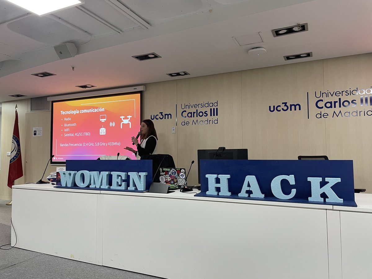 MPalomaD's tweet photo. Aprendiendo sobre drones y ciberseguridad con la gran @_mtnieto #womenhack @securiters @EPS_UC3M https://t.co/MbwuROFt0K