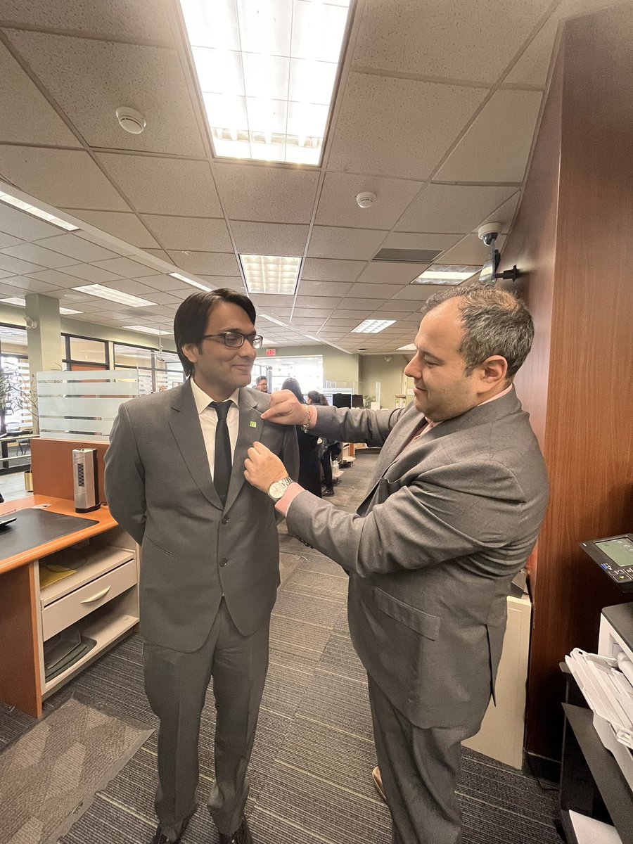 Our newest addition at Team Kirbridge! Welcome Sarav! Pinning ceremony done by District Vice President @VizarroAlex ! #TDbank <a href="/TD_Canada/">TD (Canada)</a>