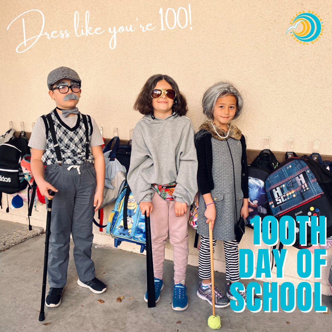 SolanaBeachSD's tweet image. Happy 100th day of school! 
Carmel Creek School students and faculty had a lot of fun celebrating the 100th day of school! The theme was, “dress like you’re 100 years old.” We love to see students and staff display school spirit. 
#ccsbsd #school  #sbsd #solanabeach