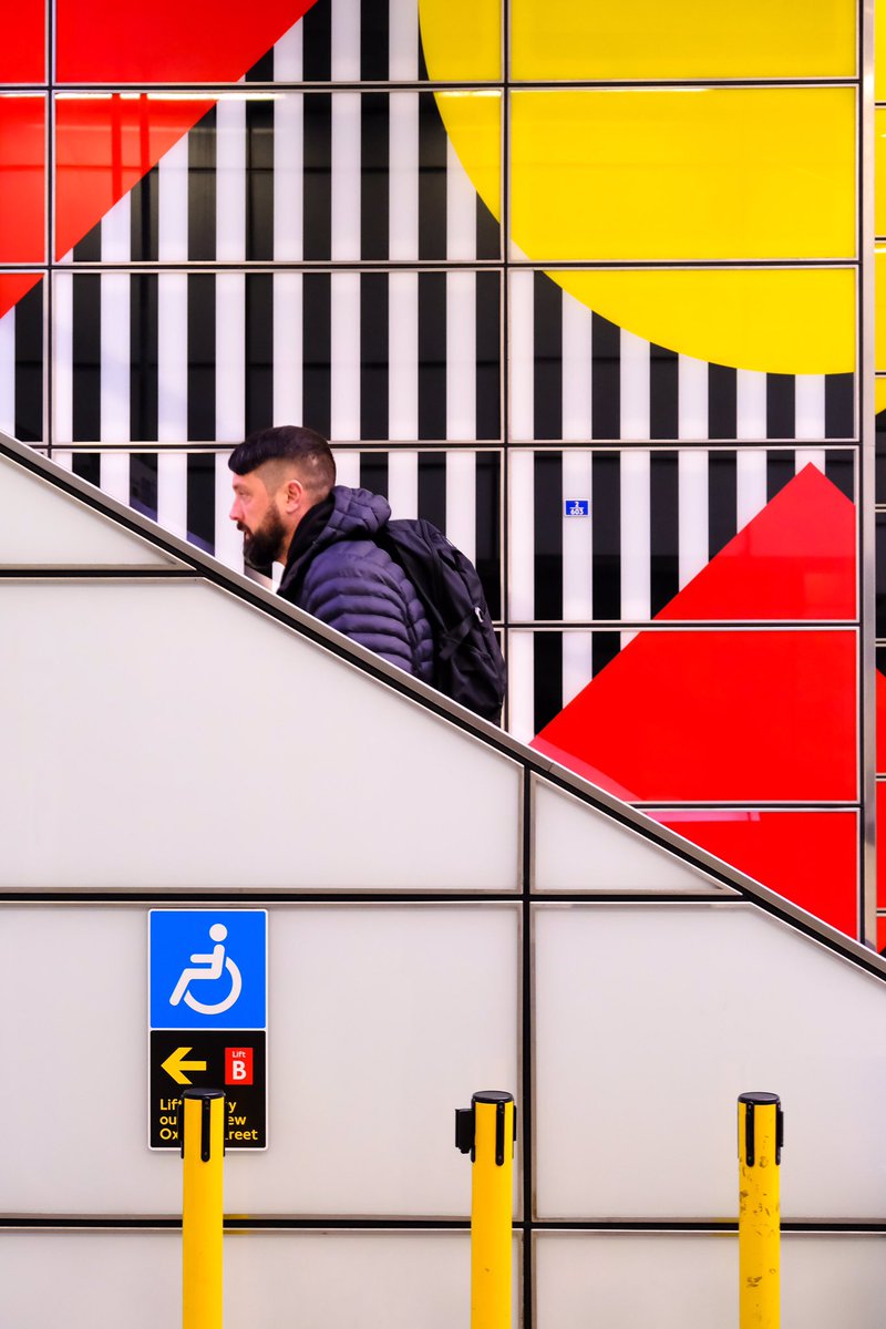 The Tottenham Court Road stop on the Elizabeth Line makes for a great street photography location, with its geometric, multicoloured shapes as a background.
#London #Tube #Underground #street #streetphotography #geometric #Transport #TFL #fujifilm #fujifilmx_uk #ElizabethLine