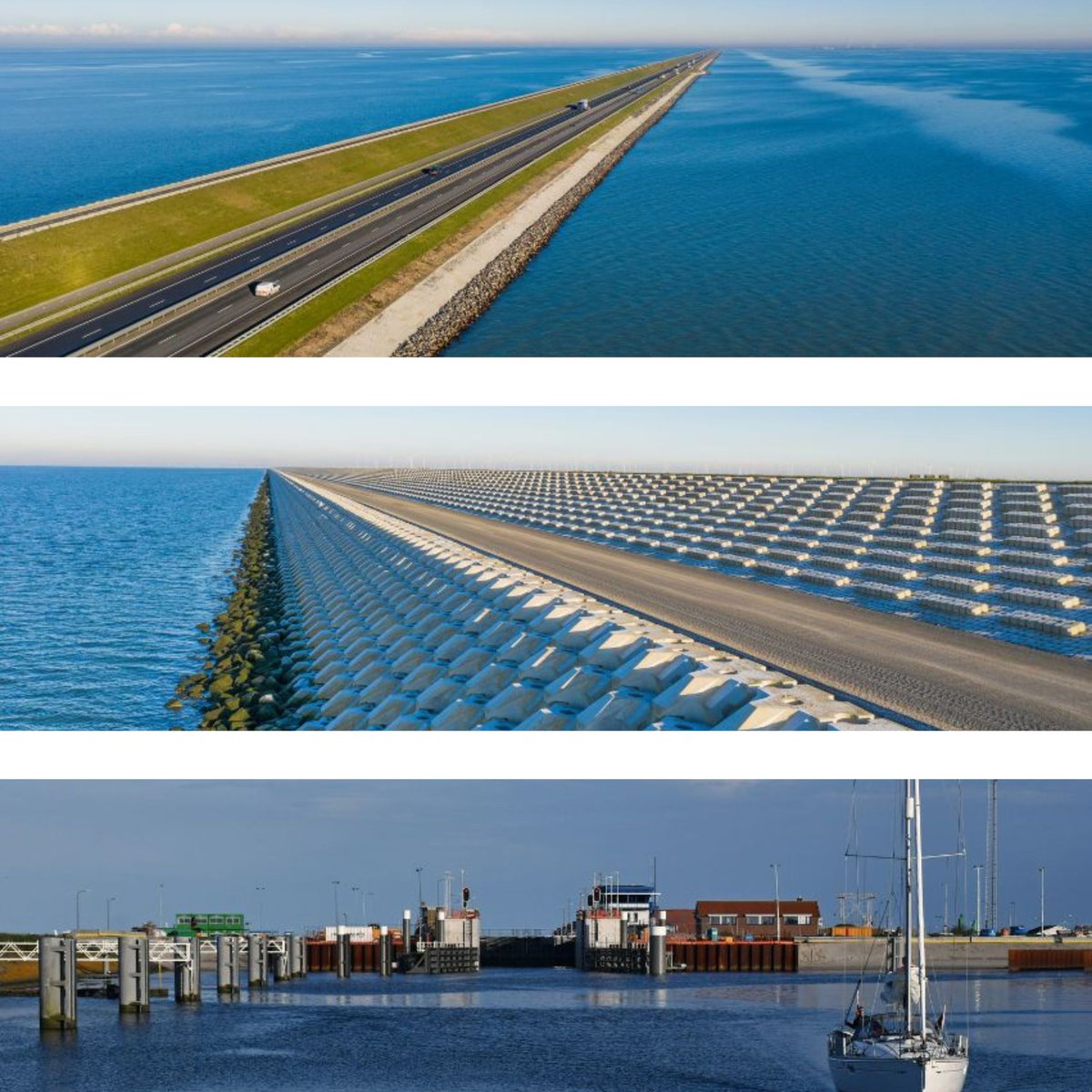 deafsluitdijk's tweet image. Zoveel práchtige foto’s, we kunnen niet kiezen! 
Welke zou jij kiezen als omslagfoto voor de maand februari?

1. De weg? 🛣️
2. De versterkte dijk? 🌊 
3. De sluis ⛵️

Laat jouw voorkeur (1, 2 of 3) achter in de comments hieronder 👇🏼

📸 #Topview &amp;amp; @droneviewbv