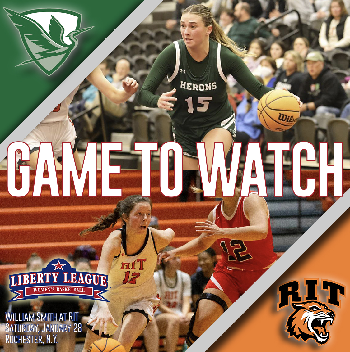 LIBERTY LEAGUE WOMEN’S BASKETBALL GAME TO WATCH⁠⠀⁠

🏀: <a href="/HWSAthletics/">HWS Athletics</a> 🆚 <a href="/RITAthletics/">RIT Athletics</a>
🗓️: Saturday, January 28
⏰: 2:00 p.m.⁠⠀⁠
📌: Rochester, N.Y.⁠