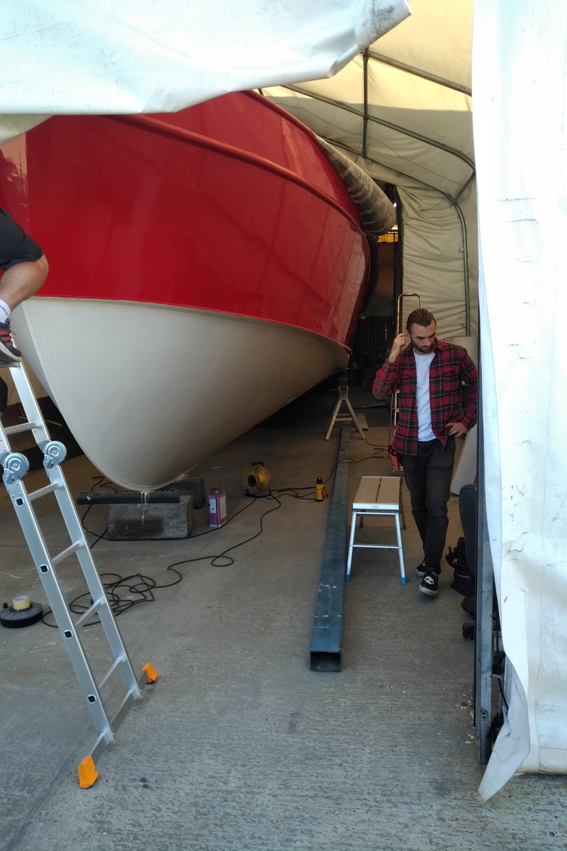 ali_thompson1's tweet photo. Lots of exciting news to report, not least next month we will be lifting the superboat out of the water for the last time. https://t.co/OJzqsDgKNx