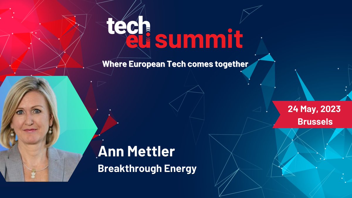 We’re thrilled to welcome (<a href="/AnnMettler/">Ann Mettler</a>), Vice President, Europe at Breakthrough Energy (<a href="/Breakthrough/">Breakthrough Energy</a>), to speak at our #TechEUSummit on 24 May 🤗

Join us on 24 May in Brussels to give and take inspiration! 👇
tech.eu/event/2023/sum…