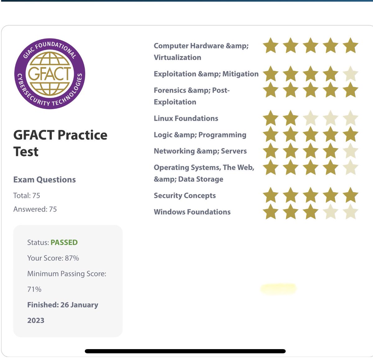 Cyb3rSecJess's tweet photo. Woo!!! Practice Test 1 went quite well, considering my index needs some major tweaking. Really glad I read through everything. Tuesday is the day, wish me luck!! #GFACT #SANS https://t.co/4EGXVcvNxB
