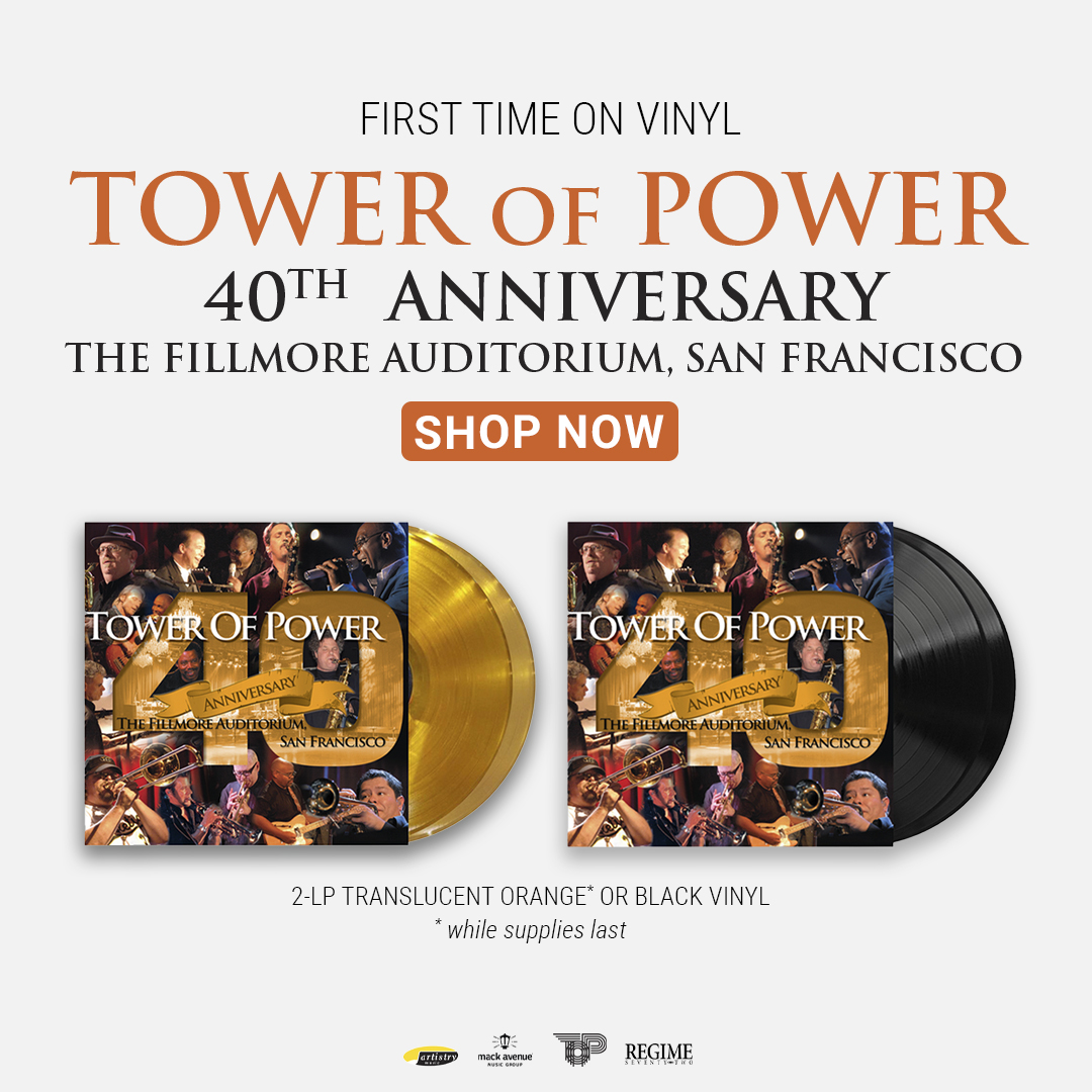 Originally released for Record Store Day, our 40th anniversary vinyl is now available exclusively through Mack Avenue. Recorded live at The Fillmore, this 2-LP set is available in black and (a very limited) orange while supplies last. Grab them here! boutique.mackavenue.com/products/tower…