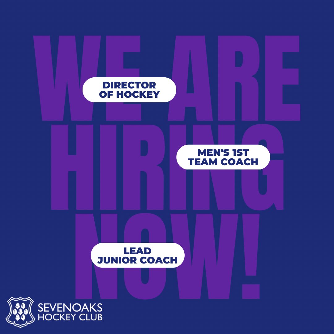 📣 ANNOUNCEMENT 📣 
We are hiring! Come and join us!

➡️ Director of Hockey
➡️ Lead Coach for Junior Hockey
➡️ Men’s 1st Team Coach/Player Coach

More info ⤵️
bit.ly/2023Coach

#hockey #hockeycoach #juniorhockey #directorofhockey #ehpremierdivison #vitalitydivision1