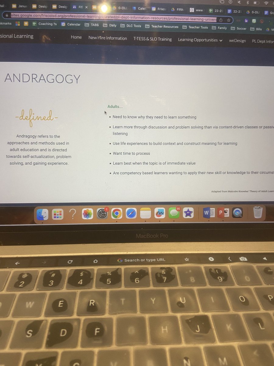 Learning about andragogy! #makeitrelevant #adultlearners #FISDlearns