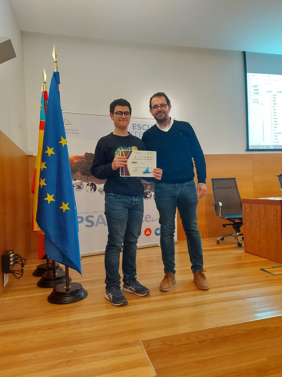 EPSAlicante's tweet photo. Enhorabuena a los ganadores de los accésits de las Olimpiadas de Informática en la UA 🙂👏🏻 #olimpiadasEPSAlicante #OICV2023 https://t.co/H4tsbX08YC