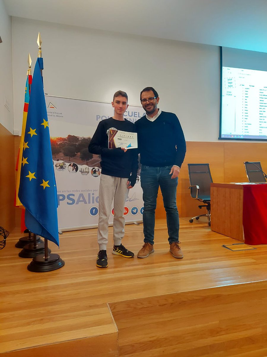 EPSAlicante's tweet photo. Enhorabuena a los ganadores de los accésits de las Olimpiadas de Informática en la UA 🙂👏🏻 #olimpiadasEPSAlicante #OICV2023 https://t.co/H4tsbX08YC