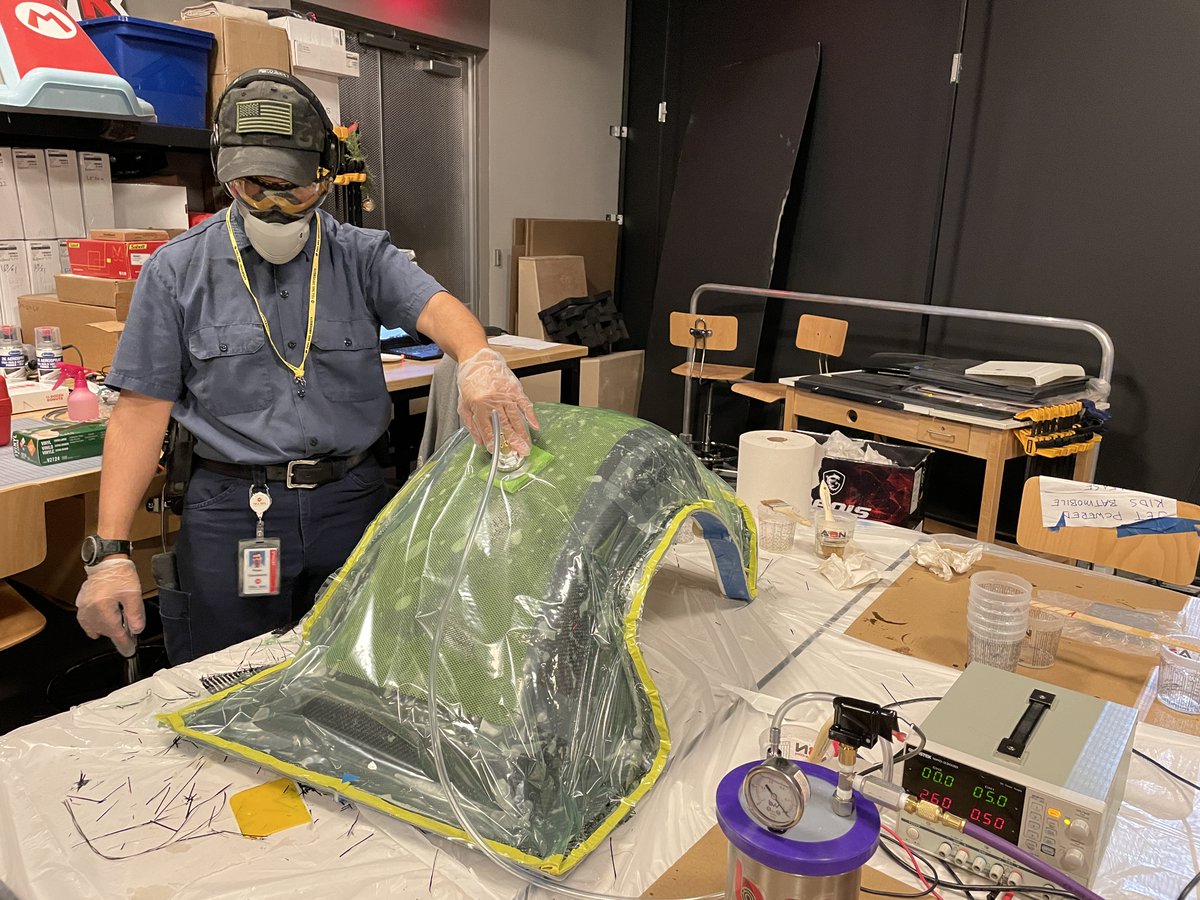 3D Printed RedBull RB16 F1 Update: Laying up the seat in Carbon Fiber and vacuum bagging. This was an intense step and it's not over yet, but it'll be exciting when we pop it from the mold. #mystudentsrock #F1 #formula1 #redbull #redbullracing #simulator #fullsailuniversity