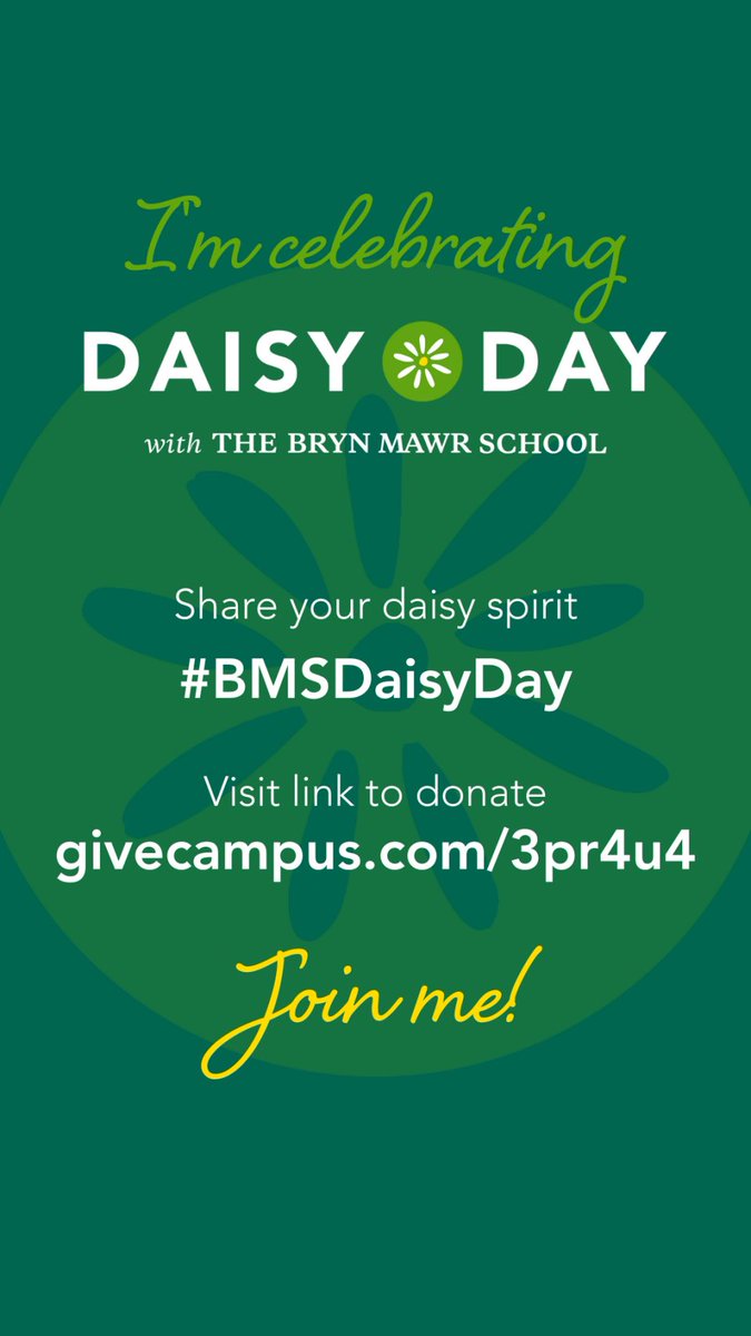 GM_KLP's tweet photo. Please join me in supporting The @BrynMawrSchool for Girls today in honor of Daisy Day!!  Support scholarships for students like me, that wanted a learning environment tailored to growing the voices and intellect of young women. #GoBMS #daisyday2023 This is a personal tweet. https://t.co/N1OYd4735s