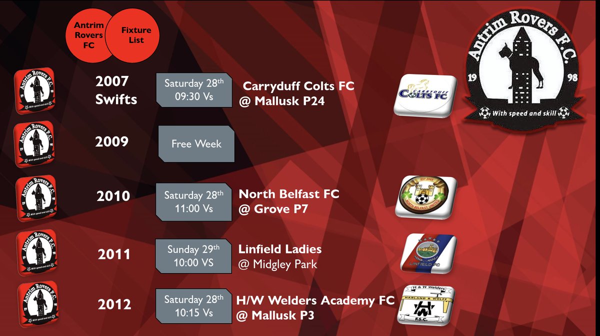 antrimroversfc's tweet photo. Antrim Rovers fixtures this weekend 🔴⚫🔴⚫ https://t.co/2GckxHsYOz