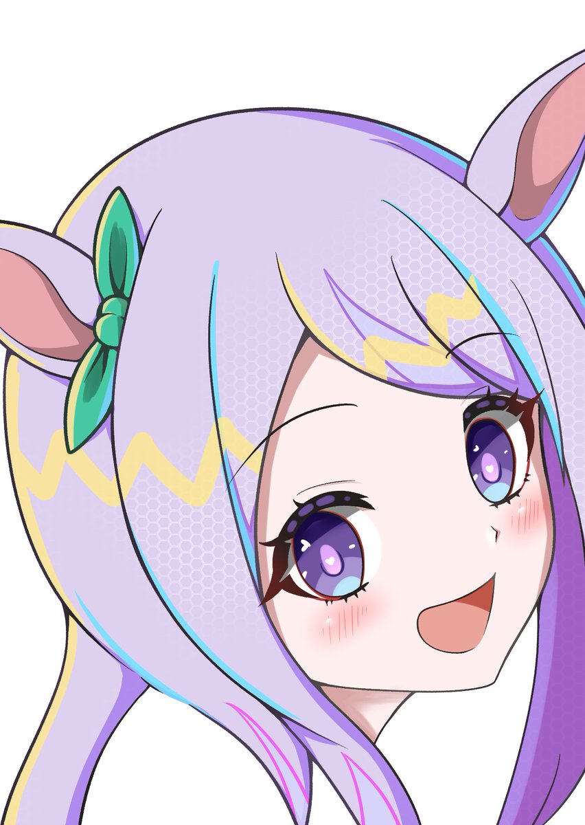mejiro mcqueen (umamusume) 1girl animal ears horse ears solo purple eyes purple hair white background  illustration images