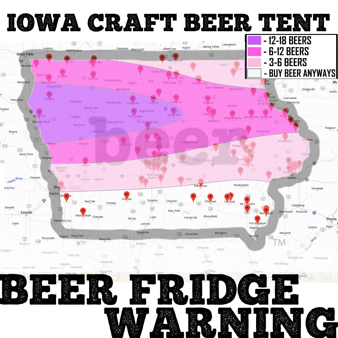IACraftBeerTent's tweet photo. These amounts are in addition to what you already had planned for the weekend. #BeerFridgeWarning https://t.co/JW5OWrUfot