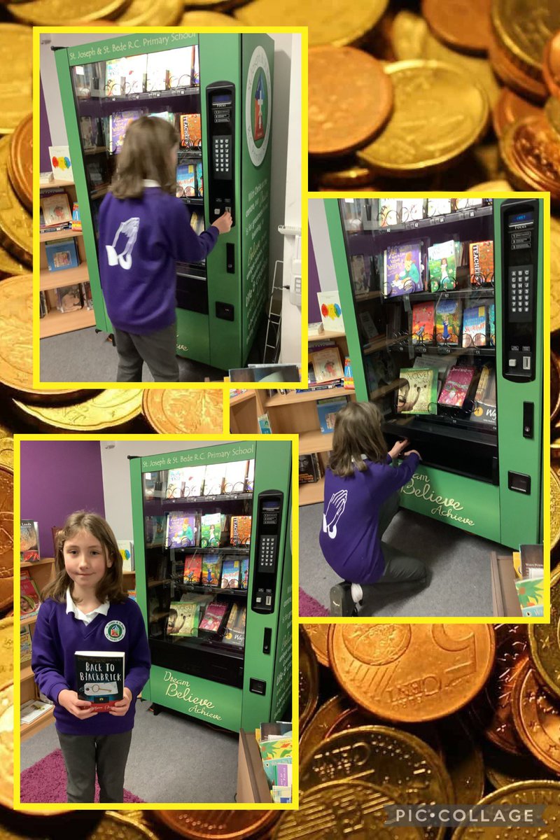_misschadwick's tweet photo. Well done to a member of our @GIFTteamSJSB who has been busy writing to our parish priest Father Foley to ask him to bless some holy water for each of our classes to have on our altar. A trip to our book vending machine was definitely in order! 👏🏼 https://t.co/syDYsIM5RA