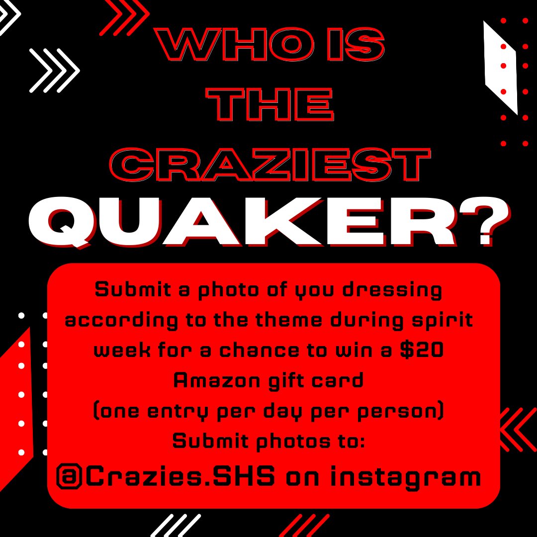 Win a $20 Amazon gift card next week just for showing school spirit ❤️🤍🖤