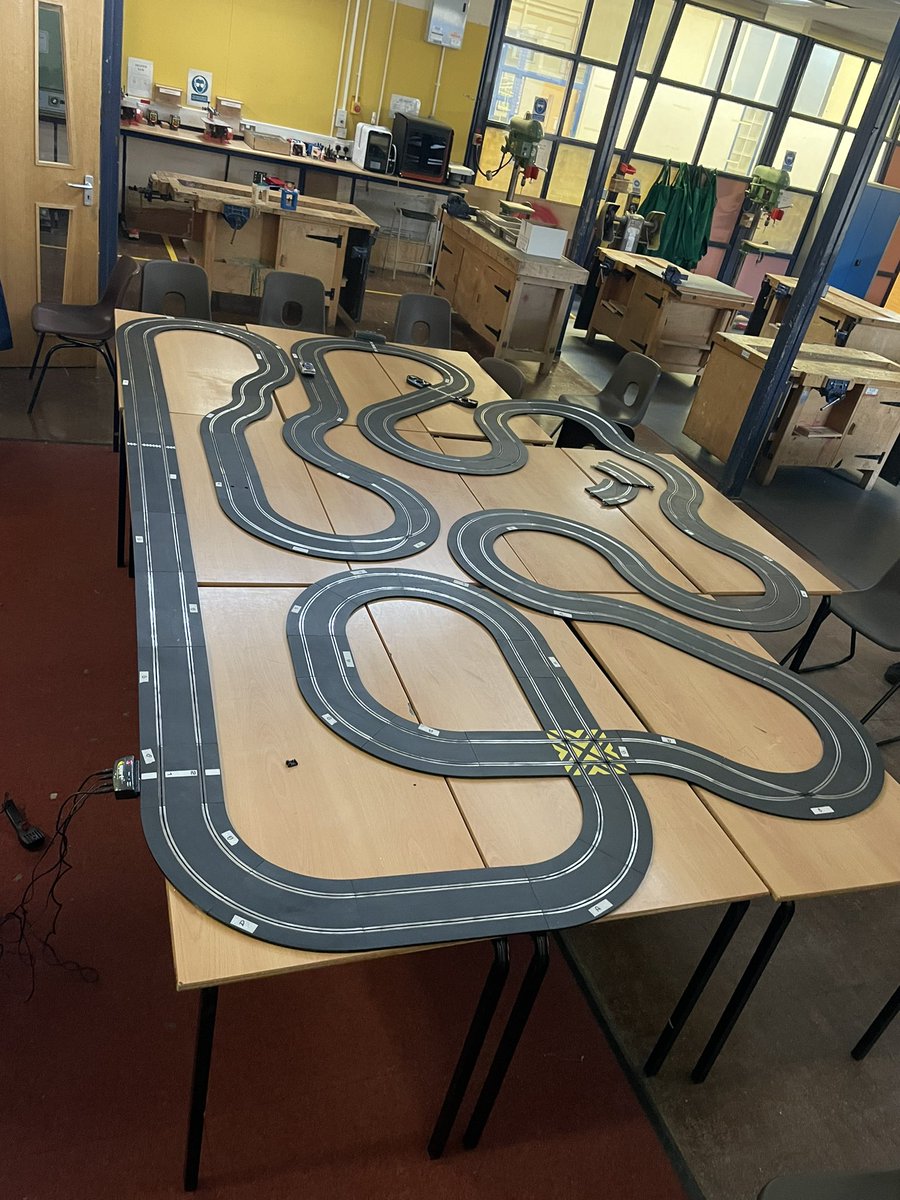 So, scalextric mega track layout sorted, now to fix it down, and make extras! <a href="/DT_Chat/">D&T Chat</a> #scalextric #slotcar