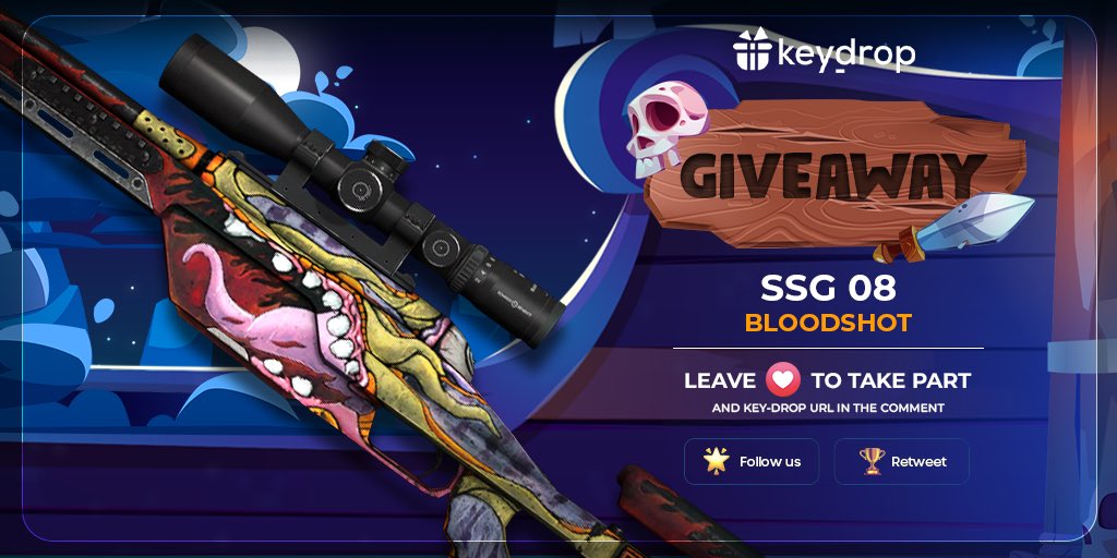 keydropcom's tweet photo. Giveaway on SSG 08 | Bloodshot 🎁

👊 Just leave ❤️ under the post! 
🌟 Follow us!
🏆 Retweet!
 
⏰ Wait 24 hours!

#freeskins #csgoskinsgiveaway #csgoskinsfree #giveaway #airdrop #csgocases #csgocase #csgoesport #skins #csgoskins #keydrop #keydropcom #csgo https://t.co/gzNn5KJKFi