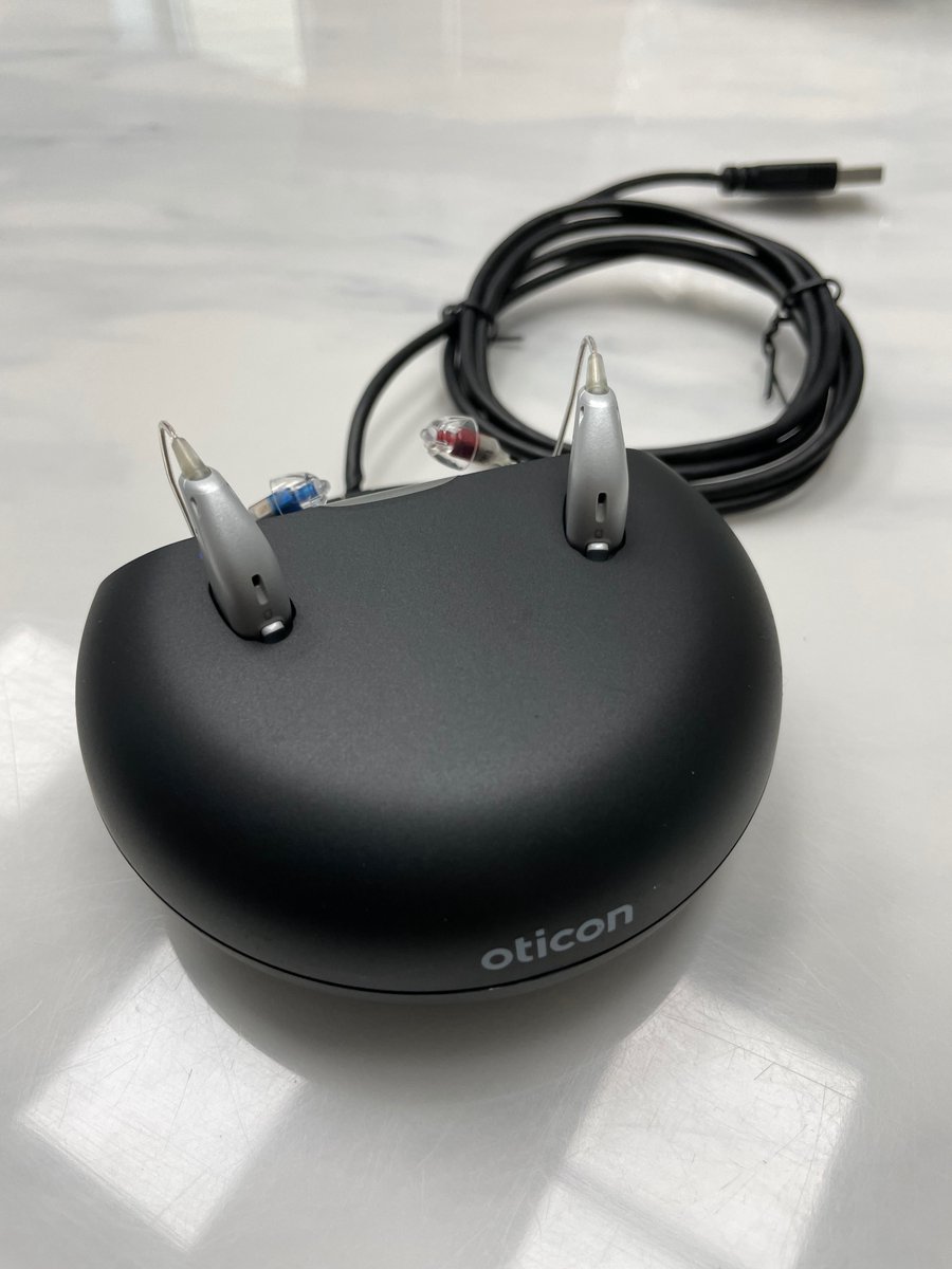 TXSinusSnoring's tweet photo. Hearing aids have come a LONG way! They're barely visible and have wireless charging and Bluetooth capabilities...they might actually be cooler than the latest AirPods. 

#hearing #hearingloss #hearingaids #audiology #audiologist #hearingaid #ent #houston https://t.co/eOKX6vj4Mk
