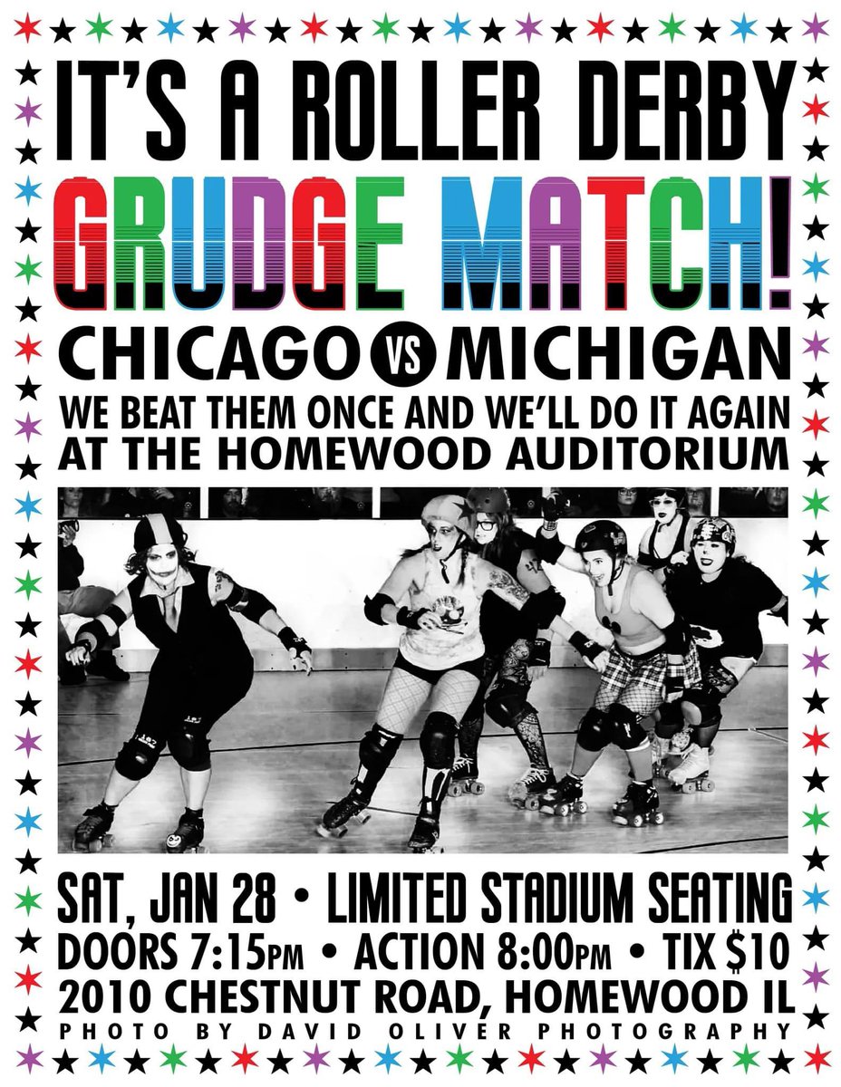 Chris Castaneda (@modjam515) on Twitter photo The <a href="/ChicagoKnockout/">Chicago Knockouts Roller Derby</a> welcome <a href="/MidMIDerby/">Mid Michigan Derby</a> to <a href="/HomewoodIL/">Village of Homewood</a> this SAT 1/28 for a clash of Midwest derby titans!
Advance tix here: bit.ly/cko-jan-2023
Online sale ends today at 6pm. So, grab those tix now!! <a href="/HFChronicle/">The Chronicle</a> <a href="/DailySouthtown/">Daily Southtown</a> <a href="/wxav883/">WXAV 88.3FM</a> The <a href="/ChicagoKnockout/">Chicago Knockouts Roller Derby</a> welcome <a href="/MidMIDerby/">Mid Michigan Derby</a> to <a href="/HomewoodIL/">Village of Homewood</a> this SAT 1/28 for a clash of Midwest derby titans!
Advance tix here: bit.ly/cko-jan-2023
Online sale ends today at 6pm. So, grab those tix now!! <a href="/HFChronicle/">The Chronicle</a> <a href="/DailySouthtown/">Daily Southtown</a> <a href="/wxav883/">WXAV 88.3FM</a>