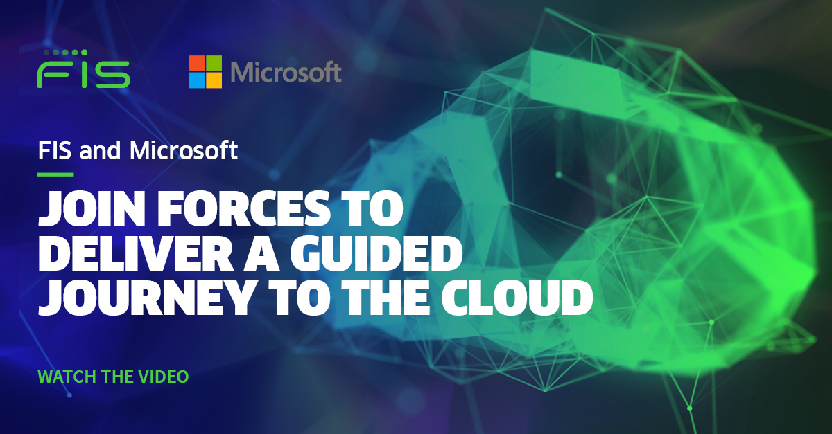 FISGlobal's tweet photo. #FIS and #Microsoft are kicking off the new year by joining forces to deliver a guided journey to the cloud. This powerful partnership offers you the technology that can take your business to everyone, everywhere! https://t.co/DHqBXirAgk
#ModernBankingPlatform https://t.co/KE6l5ahTrx