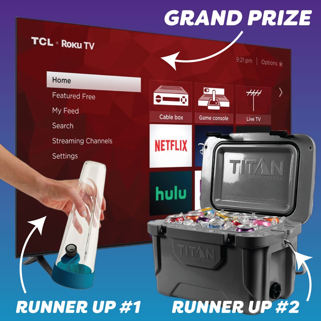 Hana's BIG GAME Raffle starts today at both locations!

One lucky winner will bring home the grand prize:
A brand new 58" 4K Smart TV

PLUS two lucky runner ups will score a <a href="/sessiongoods/">Session Goods</a> Bong, or a 20Q Arctic Cooler!

Learn more: l8r.it/BrkS