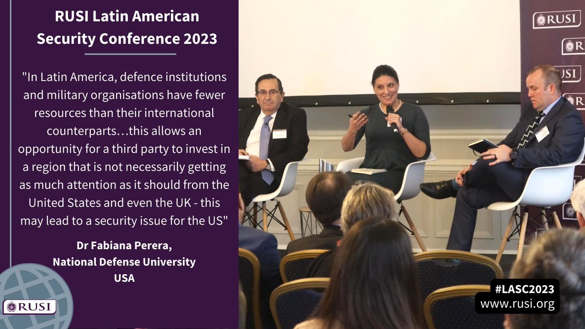 ISS_RUSI's tweet image. Our fourth panel at #LASC2023 dealt with security across military and intelligence domains, and how technological and doctrine advancement can bestow advantages to military capabilities 🌐

🗣️: @fabiana_sofia @JohnGriffithsS 

Click the link to join now: bit.ly/3GXNQUe