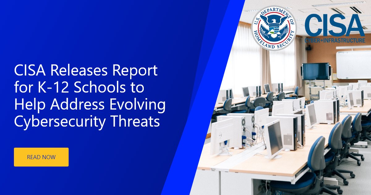 IRONSCALES's tweet photo. ⚠️ K-12 schools have become a prime target for cyber attacks. CISA's latest report offers actionable steps to help schools protect themselves and their students: https://t.co/9aVl0XTugL
#cybersecurityawareness #education @CISACyber https://t.co/feZXyOpnjQ