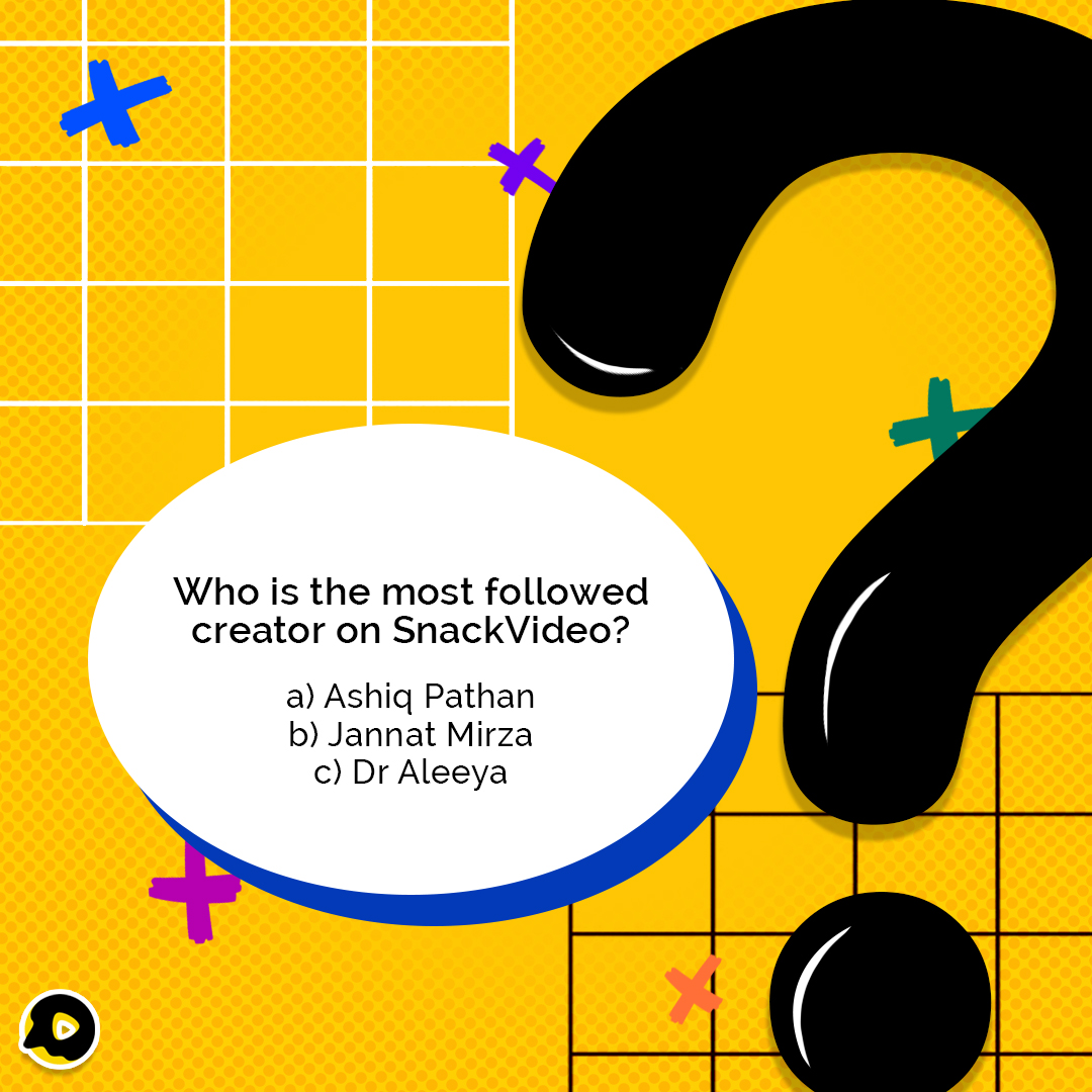 SnackVideoPK's tweet photo. Do you know who's the most followed creator on SnackVideo? 🤔 #SnackTrivia https://t.co/HQVHz7QQPK