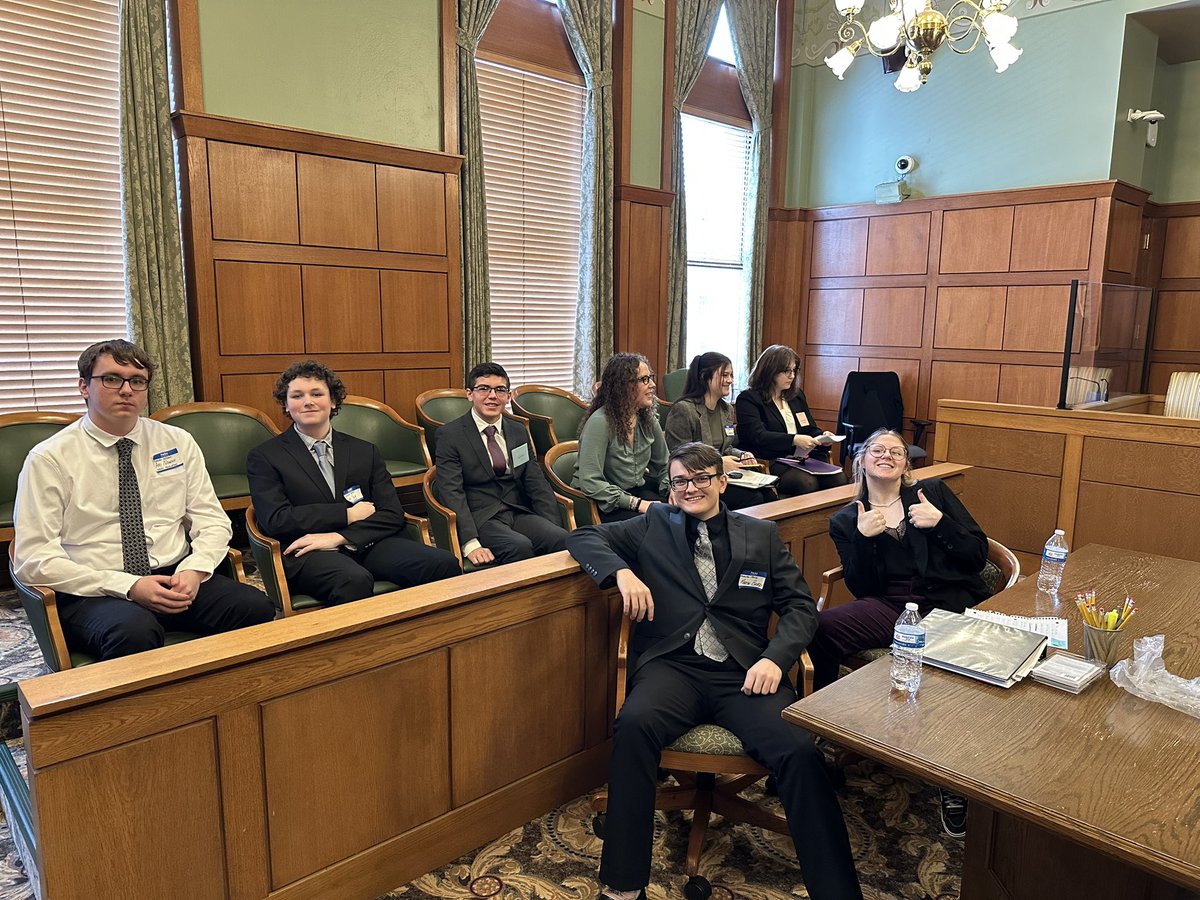 NFJHChristopher's tweet photo. Newton Falls high school mock trial participants representing the 44444! @NFSchools https://t.co/F5bf6rMtV7