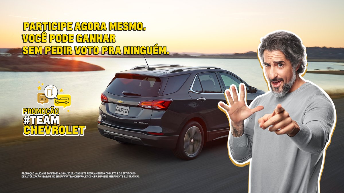 Essa é a sua chance de ganhar um Chevrolet zerinho sem precisar se trancar numa casa por meses e ficar pedindo votos pra desconhecidos. 👀🗣😎 #Hablei #TeamChevrolet
