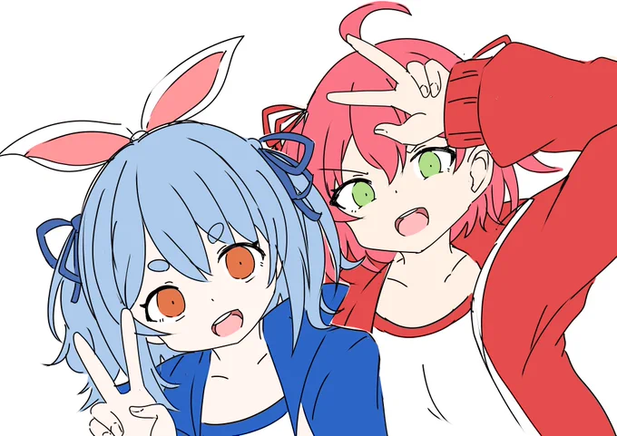 ぺこみこの曲聞いて衝動的に描いてます 