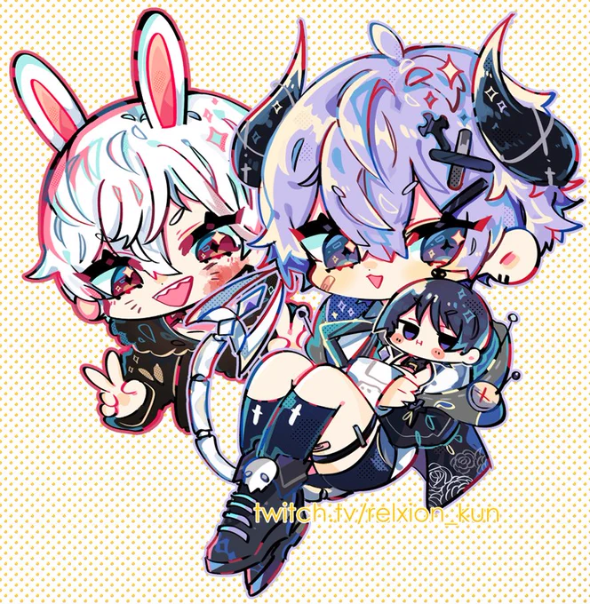 Thank you for the yesterday and today stream  I work on chibis for my new mods  and     they kinda happen at the same day so i just put here all together HAHA thank you      for raiding  