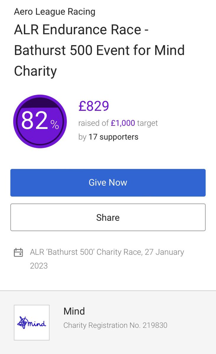 £829 (matched = £1,658) and counting… 🥵💙💙

3 hours until the lights go out 🔥😱

justgiving.com/page/alr-bathu…

#simracing #esports #gt7 #endurance #granturismo #granturismo7