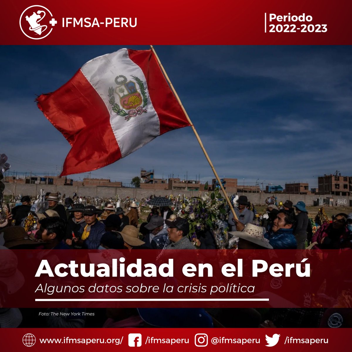 IFMSAPERU's tweet photo. [ACTUALIDAD EN EL PERÚ]

El Perú se encuentra en un momento de crisis por el contexto político, sin embargo, esto trae repercusiones en la salud, educación y economía de la nación. 

#CrisisPoliticaPeru
#ifmsaperu🇵🇪

Fuente: CNN | La República | The New York Times https://t.co/65IJLEndaS