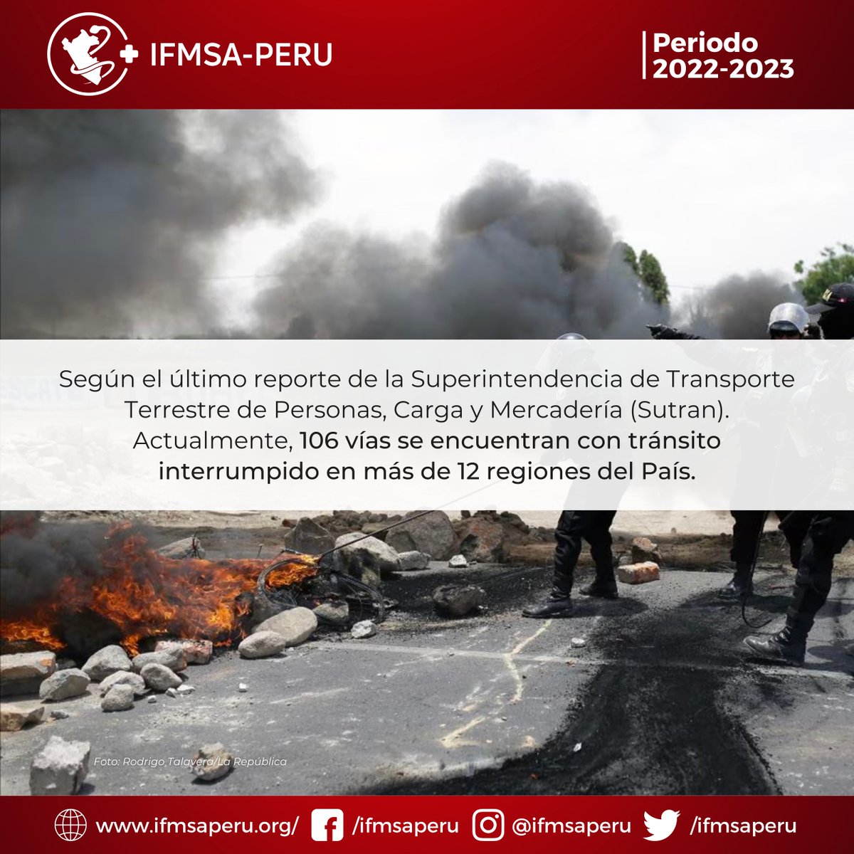 IFMSAPERU's tweet photo. [ACTUALIDAD EN EL PERÚ]

El Perú se encuentra en un momento de crisis por el contexto político, sin embargo, esto trae repercusiones en la salud, educación y economía de la nación. 

#CrisisPoliticaPeru
#ifmsaperu🇵🇪

Fuente: CNN | La República | The New York Times https://t.co/65IJLEndaS