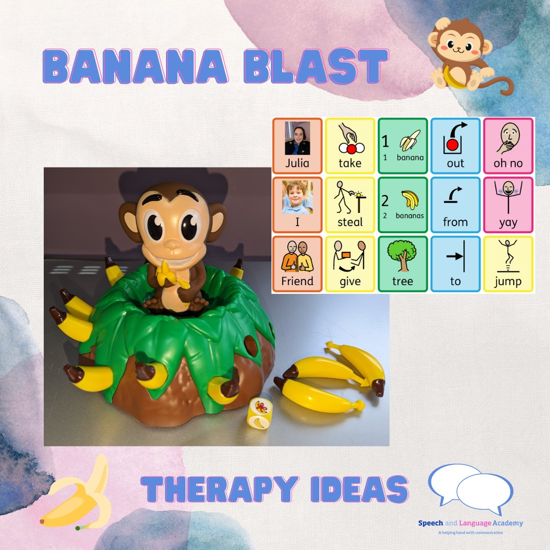 For ideas on using the banana blast toy for communication development, please see our Facebook page! m.facebook.com/story.php?stor… #speechandlanguage #speechtherapysupport #speechtherapytips #speechdelay #speechlanguagepathology #speechandlanguagetherapy #speechtherapy