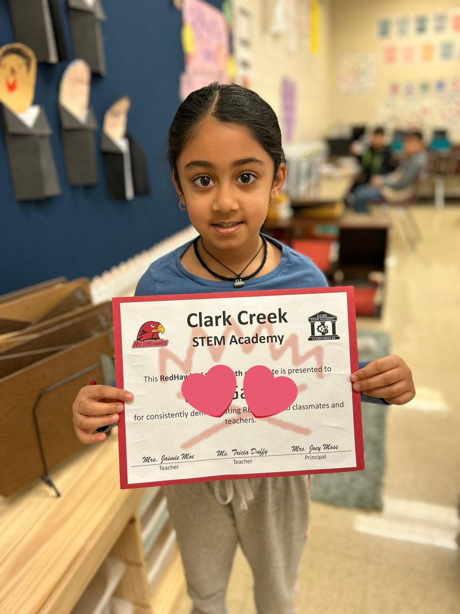 JMoes_Class's tweet image. Congratulations to our Red Hawk of the month who represents resilience ❤️From starting school, spending time in another country, and returning… she never skipped a beat! @ClarkCreekSTEM @lauracasey3