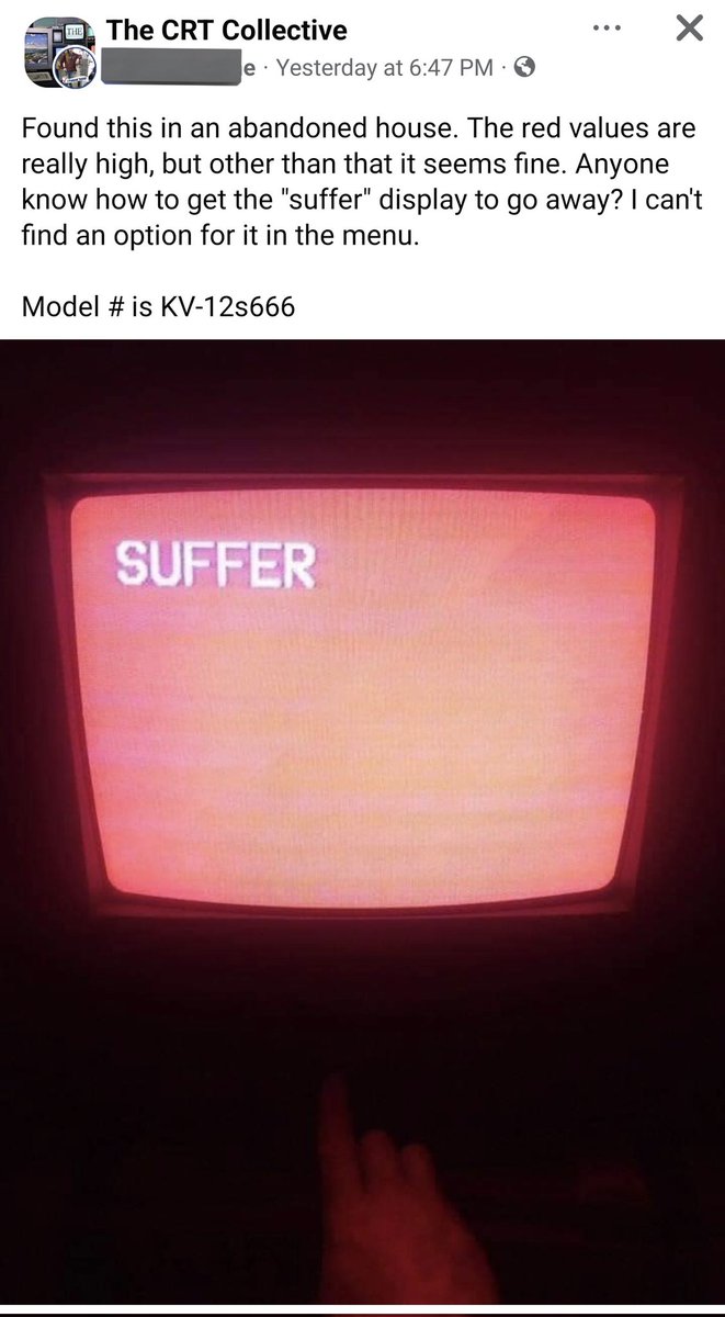 caraesten's tweet photo. when you just want an old TV to play N64 but end up with a Cursed Object instead https://t.co/E3kpiVIj0P