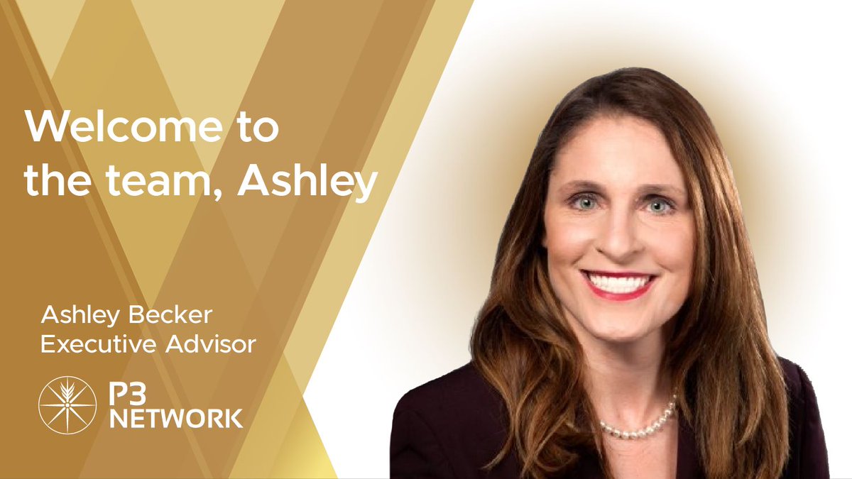 p3networkglobal's tweet photo. We are thrilled to welcome Ashley Becker to the team, who is joining P3 Network as our Executive Advisor!

Ashley brings two decades of experience in innovation, executive consulting, change management, and cutting-edge development solutions. https://t.co/rz0clMpcWV