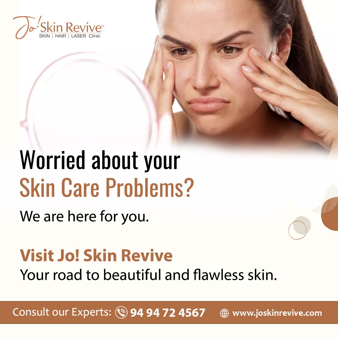 Jo! Skin Revive is a specialised skin care & hair therapy clinic. We focus on a plethora of problems faced by Indian skin.

Start journey towards better skin with Jo! Skin Revive.

Call +91-9494 724 567
Visit us:
bit.ly/3pXi9kz

#therapyclinic #faceproblems #joskinrevive