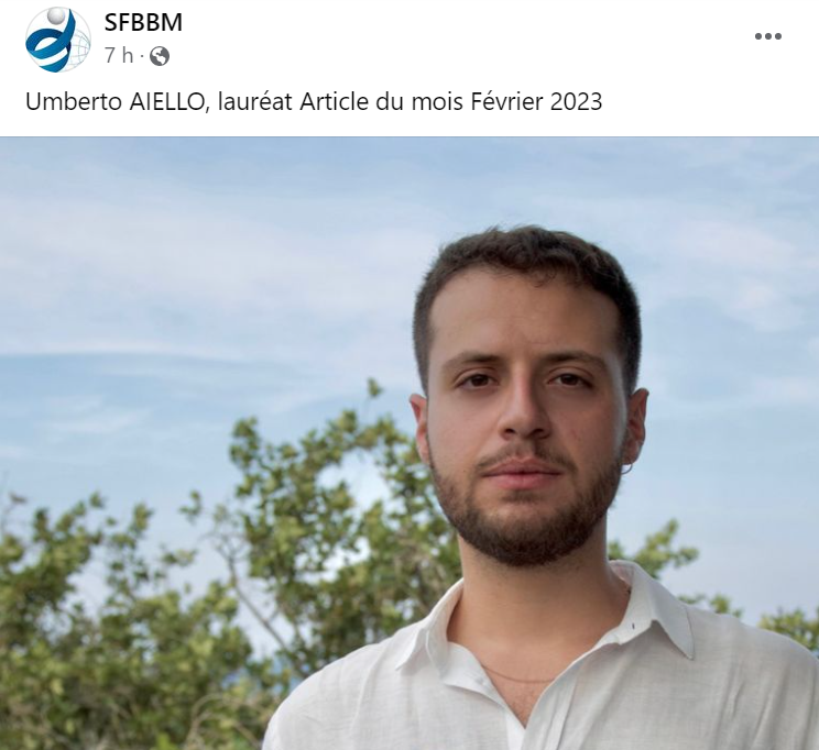 👏 Congratulations <a href="/UmbertoAiello/">Umberto Aiello @umbertoaiello.bsky.social</a> !
Umberto is the @_SFBBM  "Article of the Month" winner for February 2023
pubmed.ncbi.nlm.nih.gov/35839782/