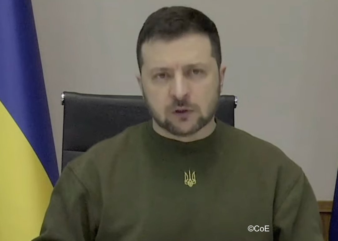 terischultz's tweet photo. Ukrainian President Zelenskyy addresses students from the @collegeofeurope, urging them to become "leaders...who fight against tyranny in Europe" and to protect freedom. https://t.co/qDDR6QFLBR